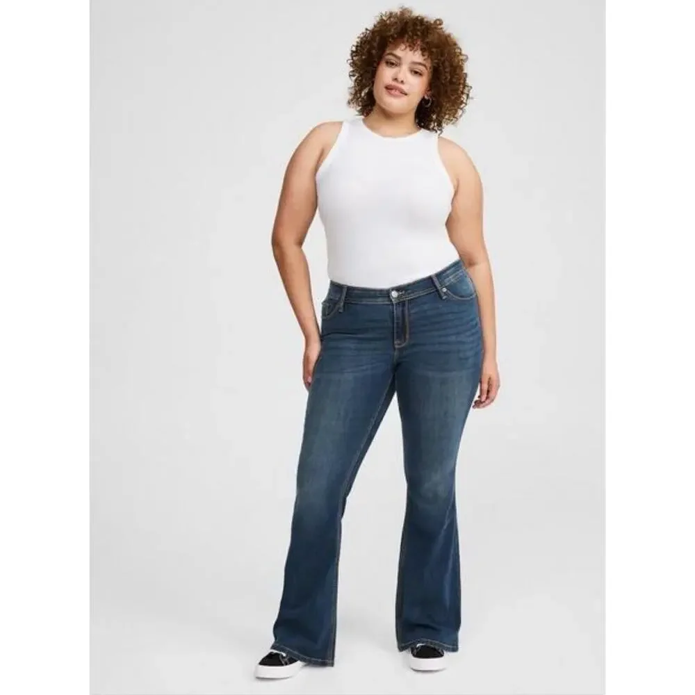 Torrid Plus 30 Luxe Slim Boot Cut Jeans Super‎ Stretch Mid Rise Rainstorm NEW